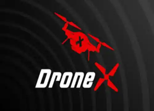 Drone X futuristic sci-fi themed slot game interface