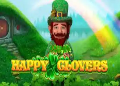 Happy Glovers slot featuring four-leaf clover and lucky charm symbols