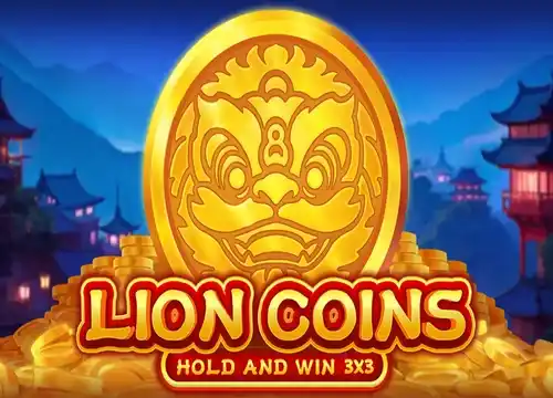 Lion Coins slot game with golden lion motif and coin symbols